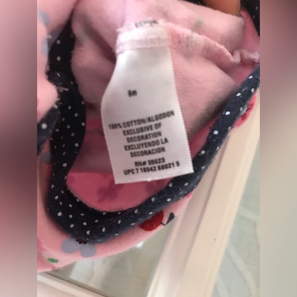 Carter’s size 6 months ladybug and floral snap up shortall onesie for girl baby - Picture 4 of 5